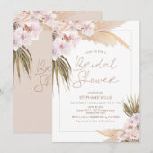 Modern Boho Floral Pampas Lijst Vrijgezellenfeest Kaart (Voorkant / Achterkant)