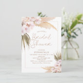 Modern Boho Floral Pampas Lijst Vrijgezellenfeest Kaart (Staand voorkant)