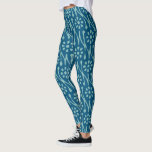 Modern Boho Floral Pattern in Blauwgroen Leggings<br><div class="desc">Kleurig bloempatroon met abstracte bloesvormen in donkerblauw blauwgroen.</div>