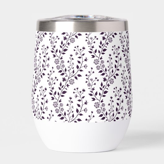 Modern Boho Floral Pattern Plum White (Voorkant)