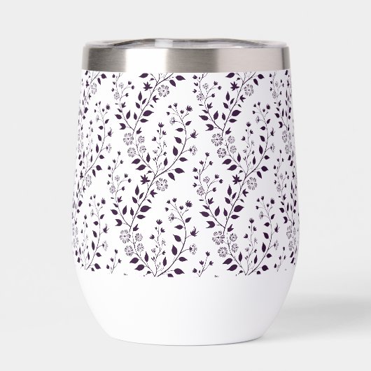 Modern Boho Floral Pattern Plum White (Achterkant)