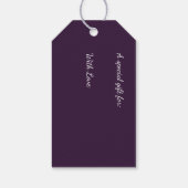 Modern Boho Floral Pattern Plum White Cadeaulabel (Achterkant)