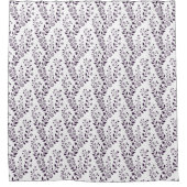Modern Boho Floral Pattern Plum White Douchegordijn (Voorkant)