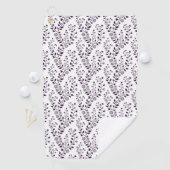 Modern Boho Floral Pattern Plum White Golfhanddoek (Insitu)