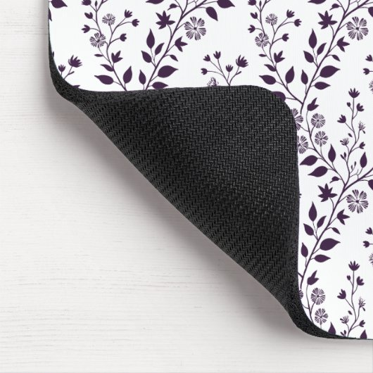 Modern Boho Floral Pattern Plum White Muismat (Hoek)