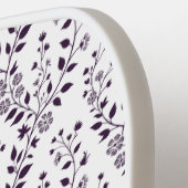Modern Boho Floral Pattern Plum White Pickleball Paddle (Links Detail)