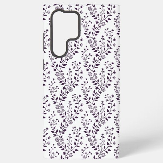 Modern Boho Floral Pattern Plum White Samsung Galaxy Hoesje (Achterkant)