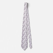 Modern Boho Floral Pattern Plum White Stropdas (Voorkant)