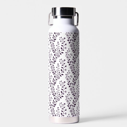 Modern Boho Floral Pattern Plum White Waterfles (Voorkant)