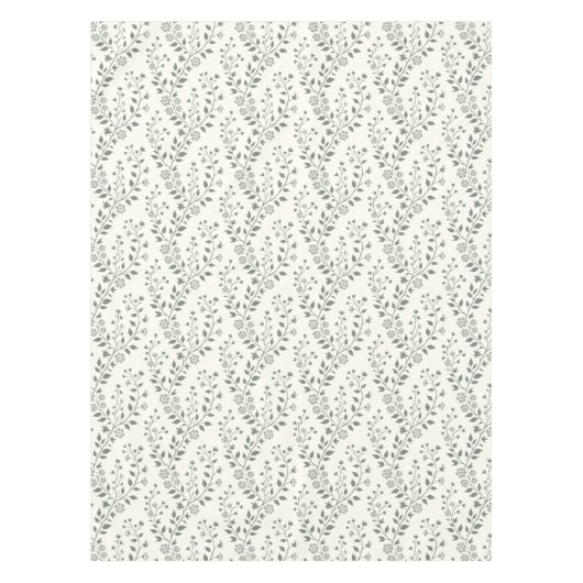Modern Boho Floral Pattern Sage Cream Tafelkleed (Voorkant)