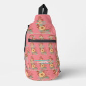 Modern Boho Floral Pink Aanpassen Sling Bag (Voorkant)