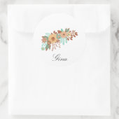 Modern Boho Floral Ronde Sticker (Tas)