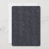Modern Boho Floral Roos Foto Circle Navy & White Save The Date (Achterkant)