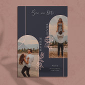 Modern Boho Floral Roos Photo Arch Black Save The Date