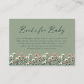 Modern Boho Floral Sage Green Baby in Bloom Shower Informatiekaartje (Voorkant)