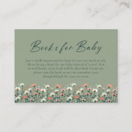 Modern Boho Floral Sage Green Baby in Bloom Shower Informatiekaartje