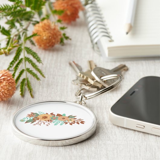 Modern Boho Floral Sleutelhanger (Zijkant)