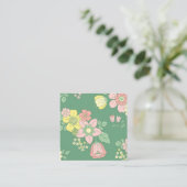 Modern Boho Floral Square QR Vierkante Visitekaartje (Staand voorkant)