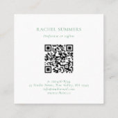 Modern Boho Floral Square QR Vierkante Visitekaartje (Achterkant)