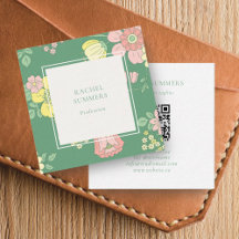 Modern Boho Floral Square QR