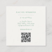 Modern Boho Floral Square QR Vierkante Visitekaartje (Achterkant)