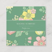 Modern Boho Floral Square QR Vierkante Visitekaartje (Voorkant)