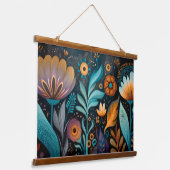 Modern Boho Floral Tapestry Hangend Wandkleed (Gebogen)