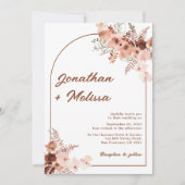 Modern Boho Floral Terracotta Arch Weddenschap Kaart (Voorkant)