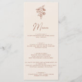 Modern Boho Floral Terracotta Burnt Oranje Wedding Menu (Voorkant)
