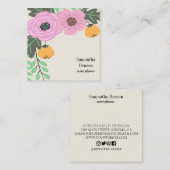 Modern Boho Floral Vierkante Visitekaartje (Voorkant / Achterkant)