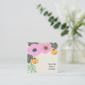 Modern Boho Floral Vierkante Visitekaartje (Staand voorkant)