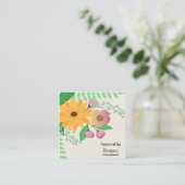 Modern Boho Floral Vierkante Visitekaartje (Staand voorkant)