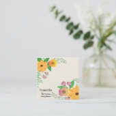 Modern Boho Floral Vierkante Visitekaartje (Staand voorkant)
