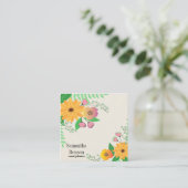 Modern Boho Floral Vierkante Visitekaartje (Staand voorkant)