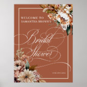 Modern Boho Floral Vrijgezellenfeest Welkom Poster (Voorkant)