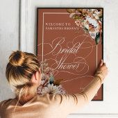 Modern Boho Floral Vrijgezellenfeest Welkom Poster
