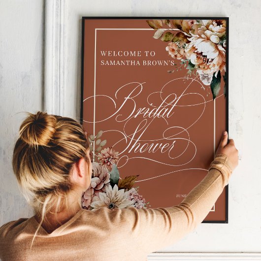 Modern Boho Floral Vrijgezellenfeest Welkom Poster