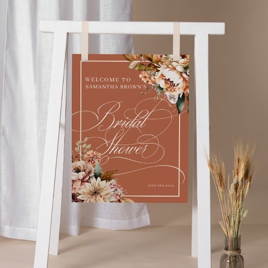 Modern Boho Floral Vrijgezellenfeest Welkom Poster