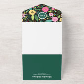 Modern Boho Floral Wedding All In One Uitnodiging (Buitenkant)