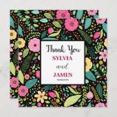 Modern Boho Floral Wedding Bedankkaart (Voorkant / Achterkant)