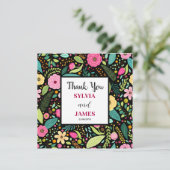 Modern Boho Floral Wedding Bedankkaart (Staand voorkant)