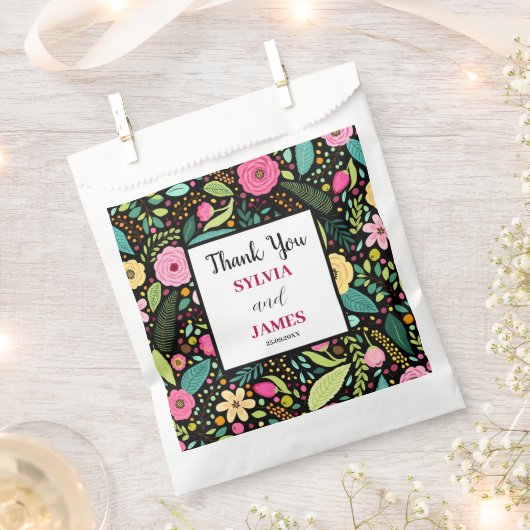 Modern Boho Floral Wedding Bedankzakje (Geknipt)