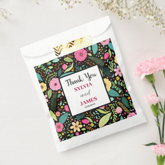 Modern Boho Floral Wedding Bedankzakje (Gezegeld)