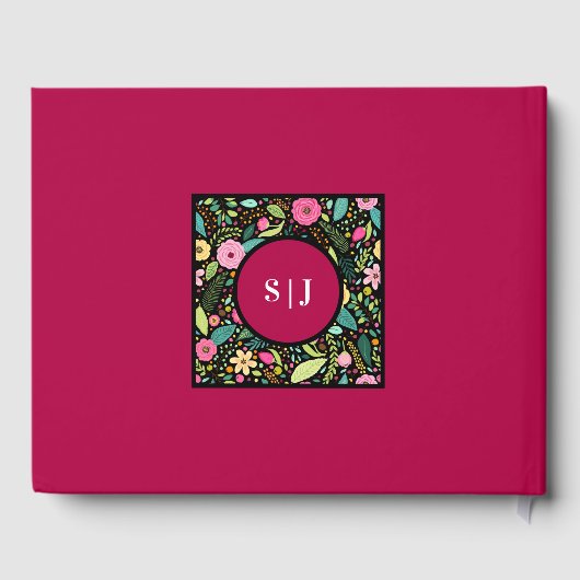 Modern Boho Floral Wedding Gastenboek (Achterkant)