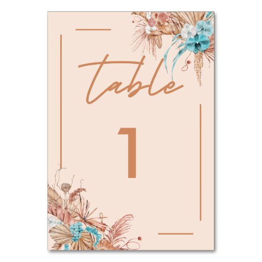 Modern Boho Floral Wedding Kaart (Voorkant)