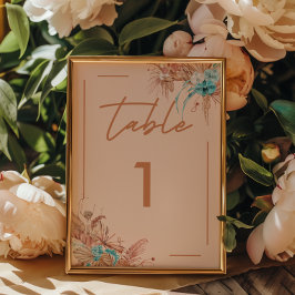Modern Boho Floral Wedding Kaart