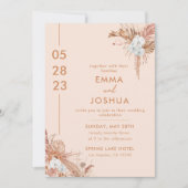 Modern Boho Floral Wedding Kaart (Voorkant)