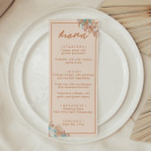 Modern Boho Floral Wedding Menu