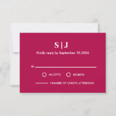 Modern Boho Floral Wedding RSVP Kaartje (Voorkant)
