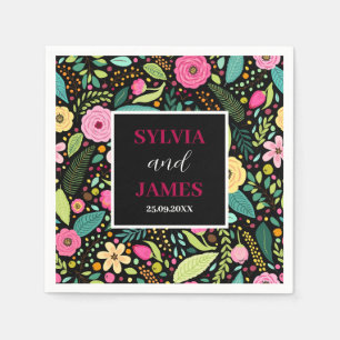 Modern Boho Floral Wedding Servet